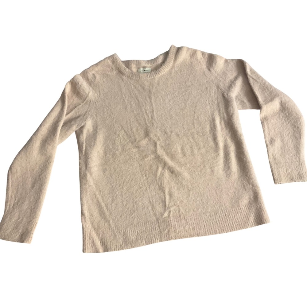 Lucky Brand Plush‎ Fuzzy Knit Sweater Pink Crew Neck Long Sleeve XL TG